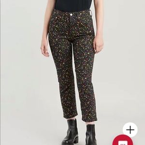 Levi’s wedgie straight jeans - black floral